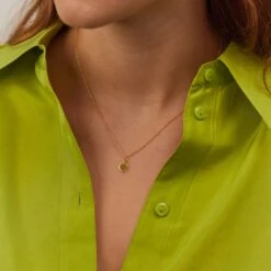 Engravable Biscuit Tag Pendant Round | 14k Gold