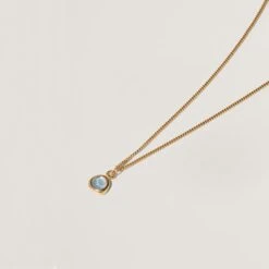 Zodiac Birthstone Necklace -STILNEST Jewelry Sales 0002s 0005 PanzerBirthstoneAngle1 24ct