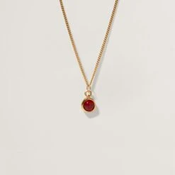 Zodiac Birthstone Necklace -STILNEST Jewelry Sales 0003s 0023 Panzerbirthstonefrontal5 24CT