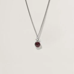 Zodiac Birthstone Necklace -STILNEST Jewelry Sales 0003s 0030 Panzerbirthstonefrontal2 Silver