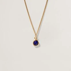 Zodiac Birthstone Necklace -STILNEST Jewelry Sales 0003s 0035 Panzerbirthstonefrontal1 24CT