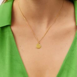 Engravable Fluid Medallion Necklace - Glossy 28 Engravable Fluid Medallion Necklace - Glossy -STILNEST Jewelry Sales 0013 Worn September6117 2