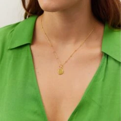 Engravable Seal Necklace -STILNEST Jewelry Sales 0017 Worn September6086