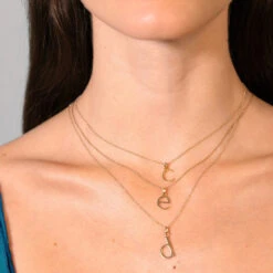 Initial With Anchor Chain | 14k Gold