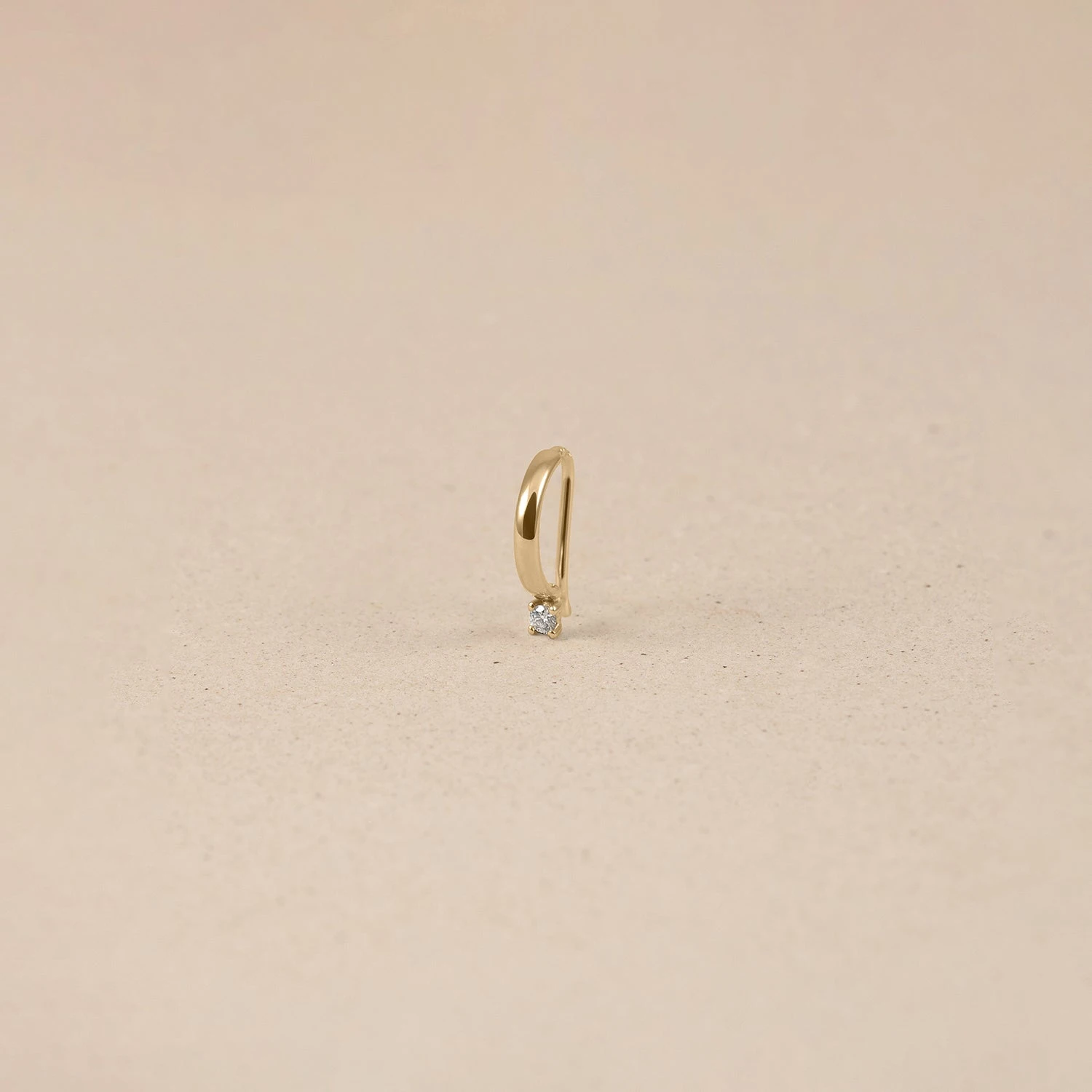 Diamond Arch Dangle Earrings - Single | 14k Gold 2 Diamond Arch Dangle Earrings - Single | 14k Gold - Image 2