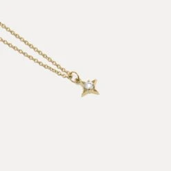 Diamond Stella Star Necklace | 14k Gold
