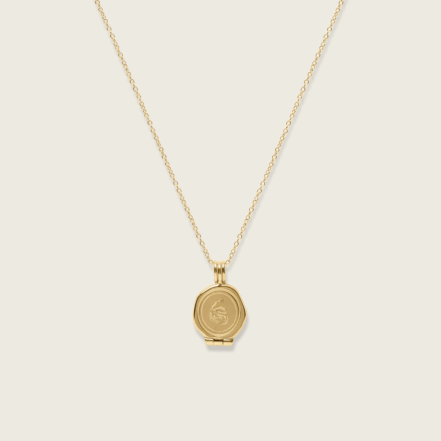 Floral Seal Locket Necklace | 14k Gold 8 Floral Seal Locket Necklace | 14k Gold - Image 8