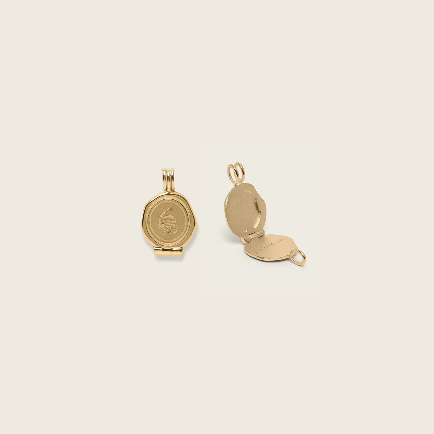 Floral Seal Medaillon Anhänger | 14k Gold 8 Floral Seal Medaillon Anhänger | 14k Gold - Image 8