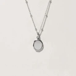 Engravable Seal Necklace -STILNEST Jewelry Sales 1500x1500 cropped 0004s 0002 Floral Sun Seal Kette 6 Satelite Silver