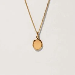 Engravable Seal Necklace -STILNEST Jewelry Sales 1500x1500 cropped 0004s 0003 Floral Sun Seal Kette 5 Curb 24CT