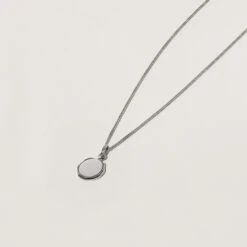 Engravable Seal Necklace -STILNEST Jewelry Sales 1500x1500 cropped 0004s 0006 Floral Sun Seal Kette 2 Curb Silver
