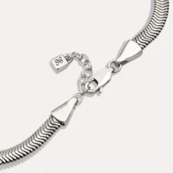 Herringbone Chain Bracelet -STILNEST Jewelry Sales 2048 HerringboneChainBracelet RhodiumVermeil 3