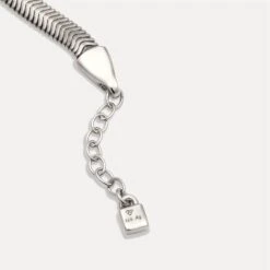 Herringbone Chain Bracelet -STILNEST Jewelry Sales 2048 HerringboneChainBracelet RhodiumVermeil 5