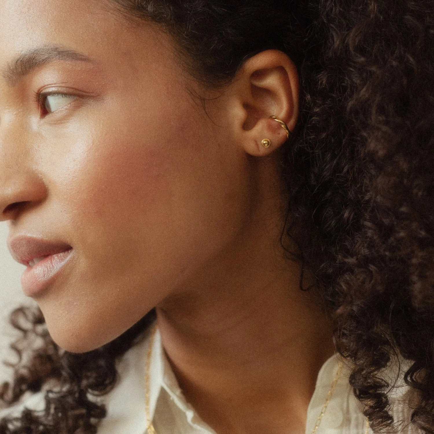 Fluid Stud Earrings | 14k Gold 6 Fluid Stud Earrings | 14k Gold - Image 6