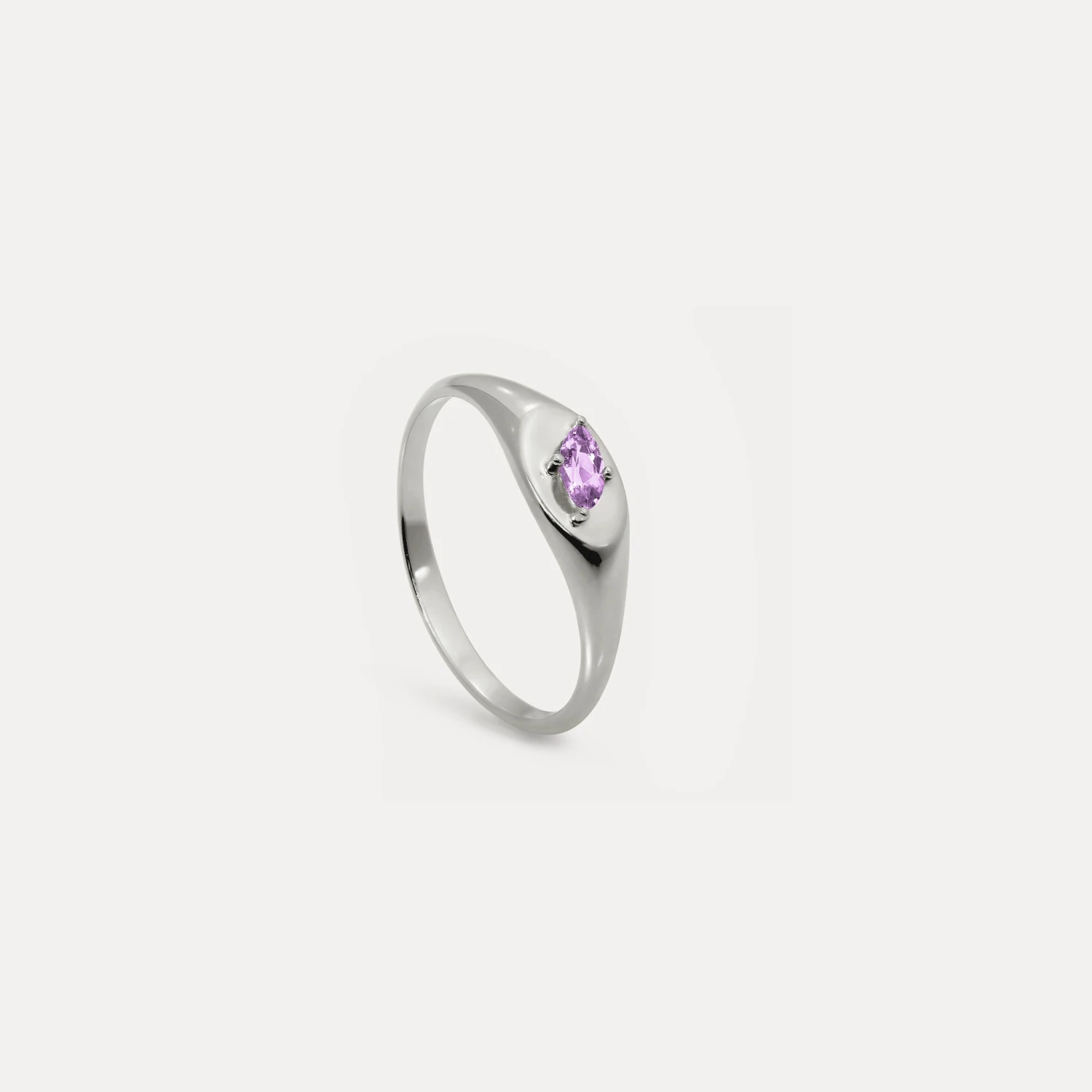 Amethyst Navette Platform Signet Ring 4 Amethyst Navette Platform Signet Ring - Image 4