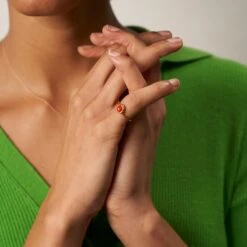 Zodiac Birthstone Ring 24k Gold Vermeil -STILNEST Jewelry Sales Aries Birthstone Ring