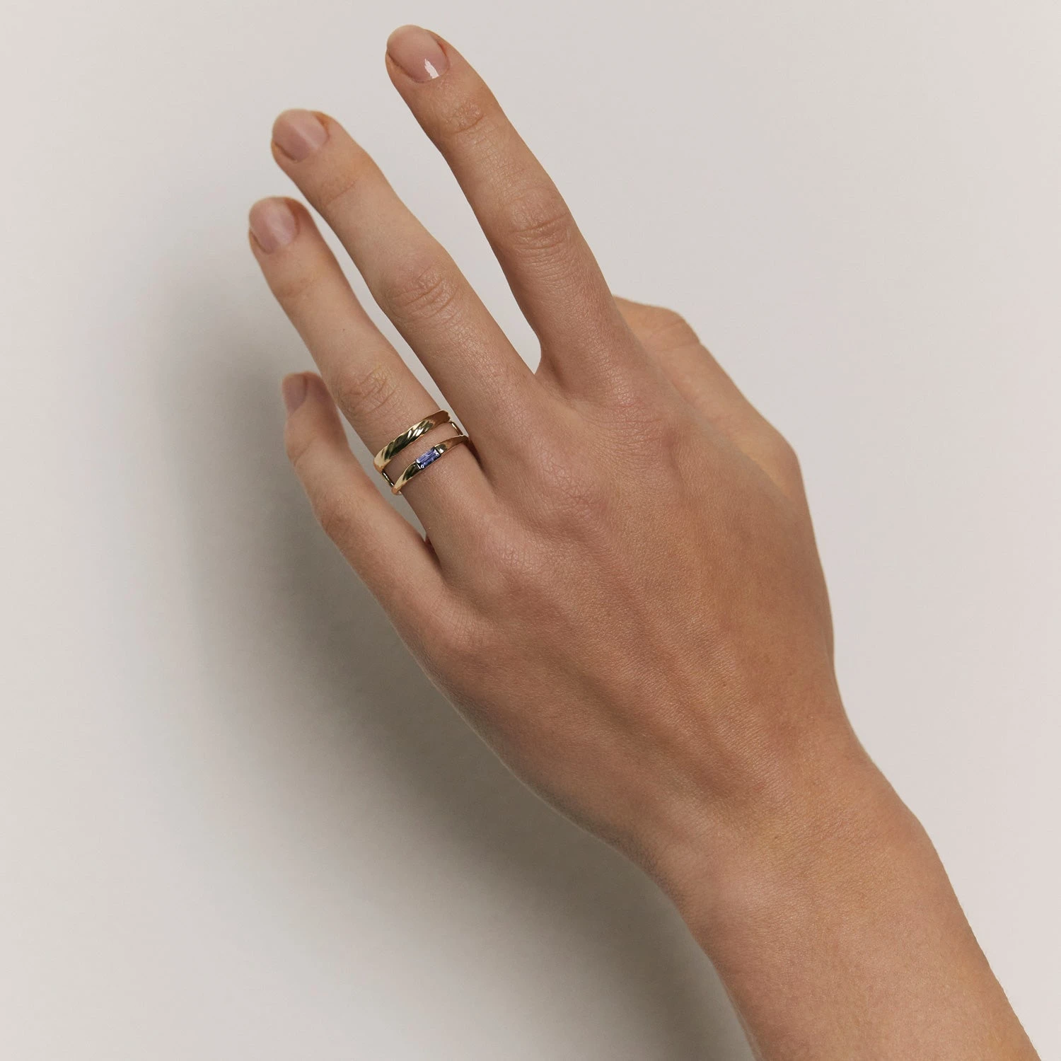 Iolith Baguette Double Ring | 14k Gold 4 Iolith Baguette Double Ring | 14k Gold - Image 4