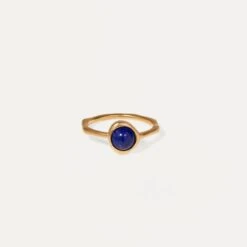 Zodiac Birthstone Ring 24k Gold Vermeil -STILNEST Jewelry Sales Birthstone Ring Sagittarius Lapis Lazuli 6 24K