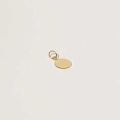 Engravable Biscuit Tag Pendant Round | 14k Gold -STILNEST Jewelry Sales Biscuit Tag Round 4 14k