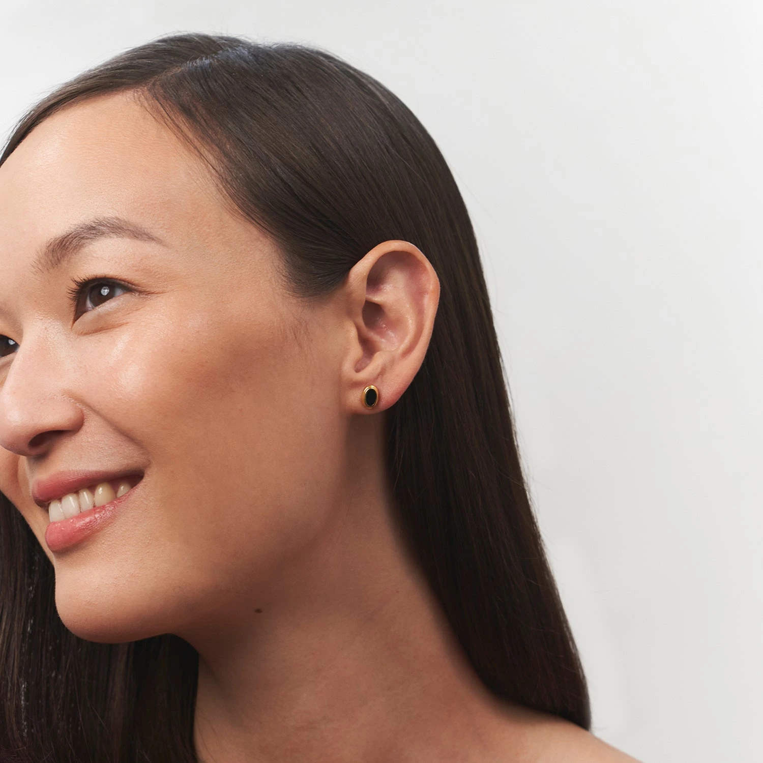 Black Enamel Stud Earrings 4 Black Enamel Stud Earrings - Image 4