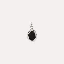 Oyster Pendant Black 5 Oyster Pendant Black -STILNEST Jewelry Sales Black Oyster Pendant Silver
