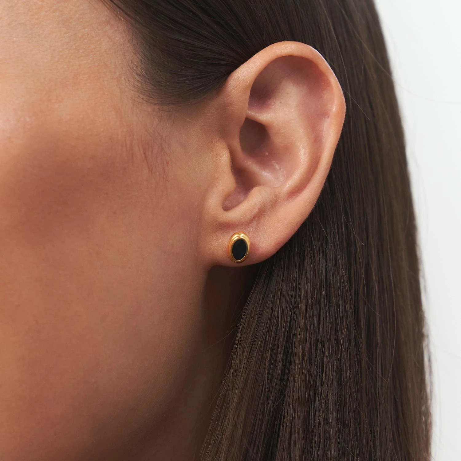 Black Enamel Stud Earrings 1 Black Enamel Stud Earrings
