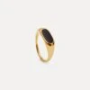 Black Enamel Bombé Bold Ring