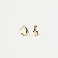 Bonds Path Hoop Earrings | 14k Gold