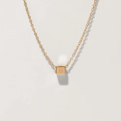 Cube With Anchor Chain Necklace