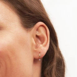 Diamond Arch Dangle Earrings - Single | 14k Gold