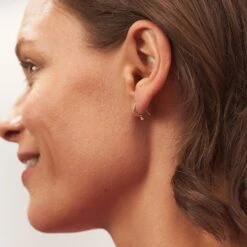 Diamond Arch Dangle Earrings | 14k Gold -STILNEST Jewelry Sales DiamondArch