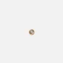 White Sapphire Brilliant Dot Stud Earrings - Single | 14k Gold