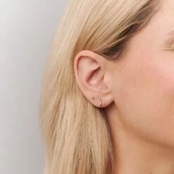 White Sapphire Brilliant Dot Stud Earrings | 14k Gold -STILNEST Jewelry Sales DotSapphire 02