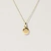 Engravable Emblem Necklace | 14k Gold