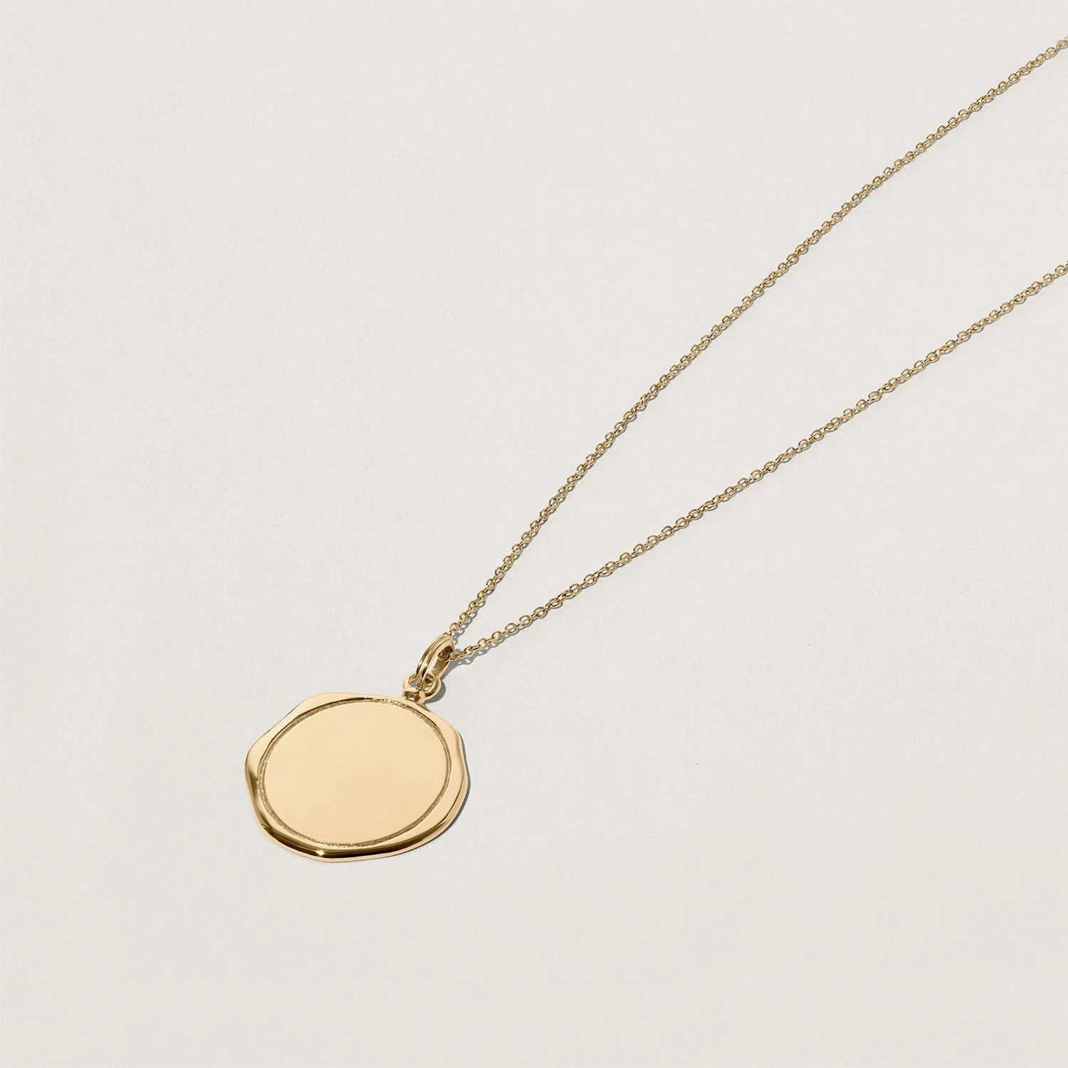 Engravable Large Seal Necklace | 14k Gold 4 Engravable Large Seal Necklace | 14k Gold - Image 4