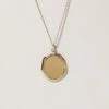 Engravable Large Seal Necklace | 14k Gold