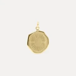 Sun Large Seal Pendant | 14k Gold