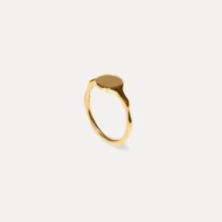 Engravable Fluid Signet Ring - Glossy -STILNEST Jewelry Sales Fluid Letter Ring 24k 02 b604820b 946c 421d a827 9f004b6153e4