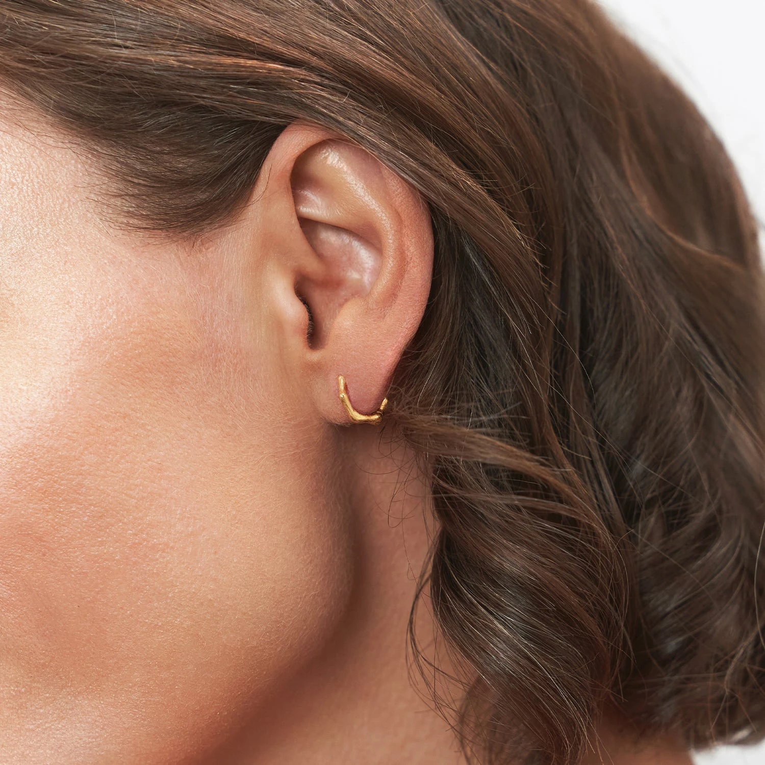 Fluid Small Huggies | 14k Gold 2 Fluid Small Huggies | 14k Gold - Image 2