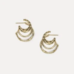 Flux Triple Hoop Earrings | 14k Gold 8 Flux Triple Hoop Earrings | 14k Gold -STILNEST Jewelry Sales FluxTripple 1 14k