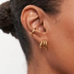 Flux Triple Hoop Earrings | 14k Gold 11 Flux Triple Hoop Earrings | 14k Gold -STILNEST Jewelry Sales FluxtripleHoop 1 cfa5514a 0c9c 4160 b6ed bdb50c0e4a9d
