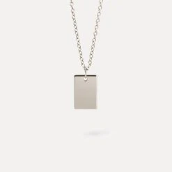 Engravable Folio Tag Necklace -STILNEST Jewelry Sales Folio Anchor Silver