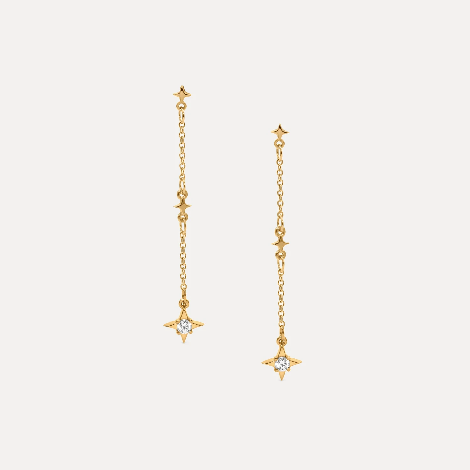 White Sapphire Stella Star Drop Earrings 1 White Sapphire Stella Star Drop Earrings