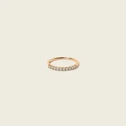 Aquamarine Half Eternity Ring | 14k Gold