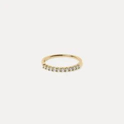 White Sapphire Half Eternity Ring | 14k Gold