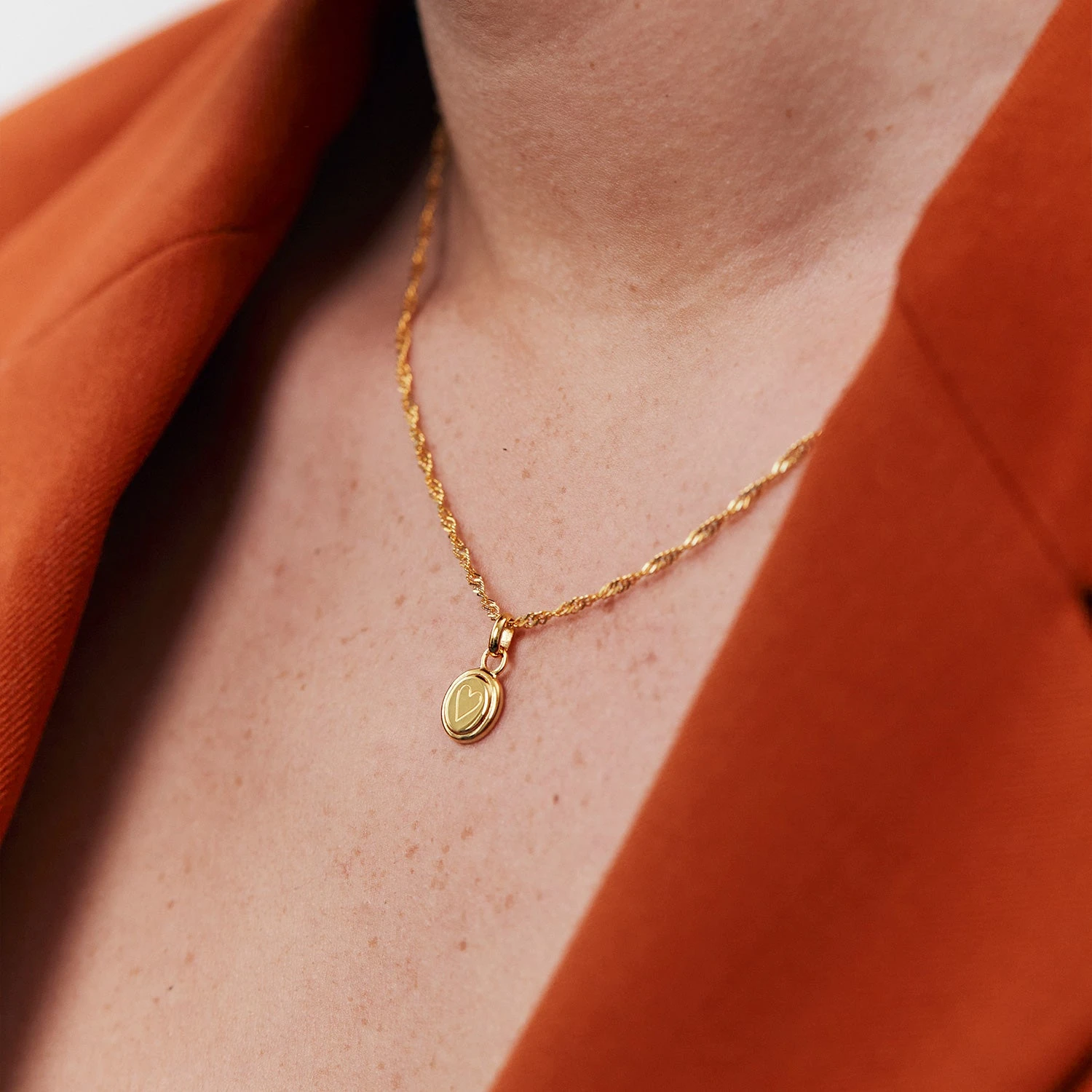 Heart Emblem Necklace | 14k Gold 4 Heart Emblem Necklace | 14k Gold - Image 4