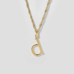 Initial With Singapore Chain | 14k Gold -STILNEST Jewelry Sales Initials Necklace D singapore 13 14K 1500x1500 65434fcc b7df 490e a3bc 9c5384ac5151
