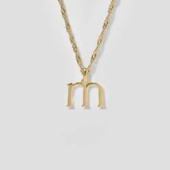 Initial With Singapore Chain | 14k Gold -STILNEST Jewelry Sales Initials Necklace M singapore 13 14K 1500x1500 0d42a725 b196 4074 95b6 28381fa9146c