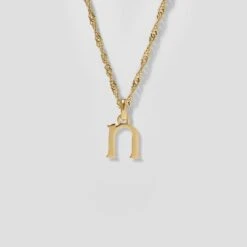 Initial With Singapore Chain | 14k Gold -STILNEST Jewelry Sales Initials Necklace N singapore 13 14K 1500x1500 270cb881 7037 403d 9540 b7f51202d288