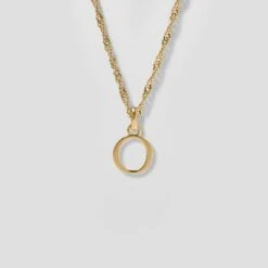 Initial With Singapore Chain | 14k Gold -STILNEST Jewelry Sales Initials Necklace O singapore 13 14K 1500x1500 5af31b6c 7a02 4f90 9623 1bcc518b3719